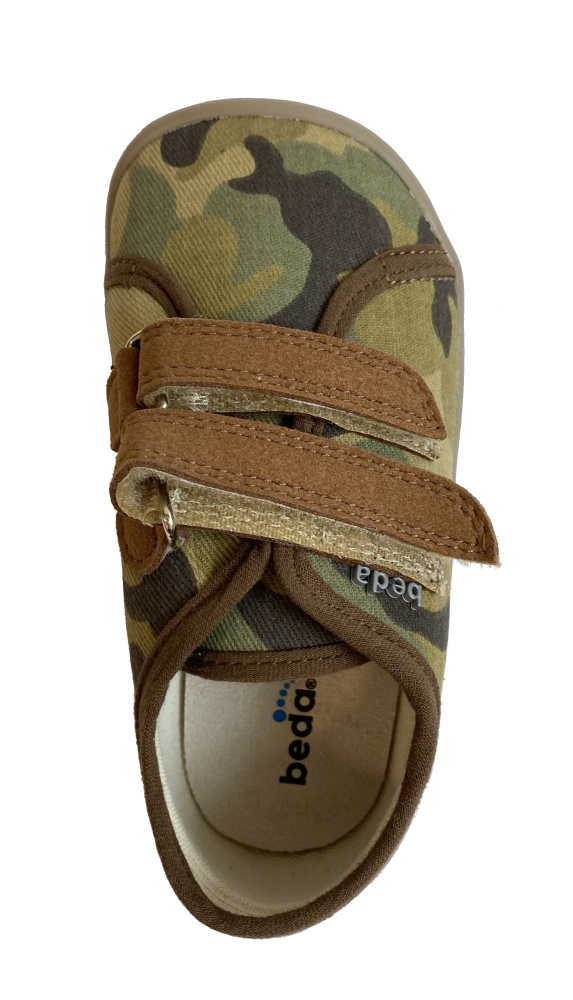 Beda barefoot plátěné tenisky Army_1