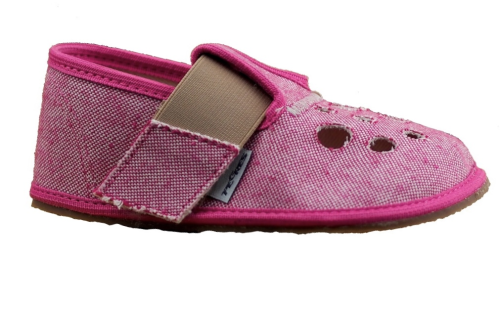 Pegres BF03 textilní papučky s průřezem růžové
