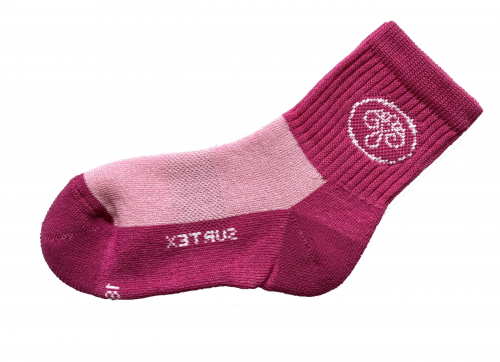 Surtex froté ponožky 70% merino, volný lem - růžové